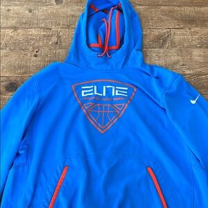 Nike Elite Blue Hoodie with Orange Accents